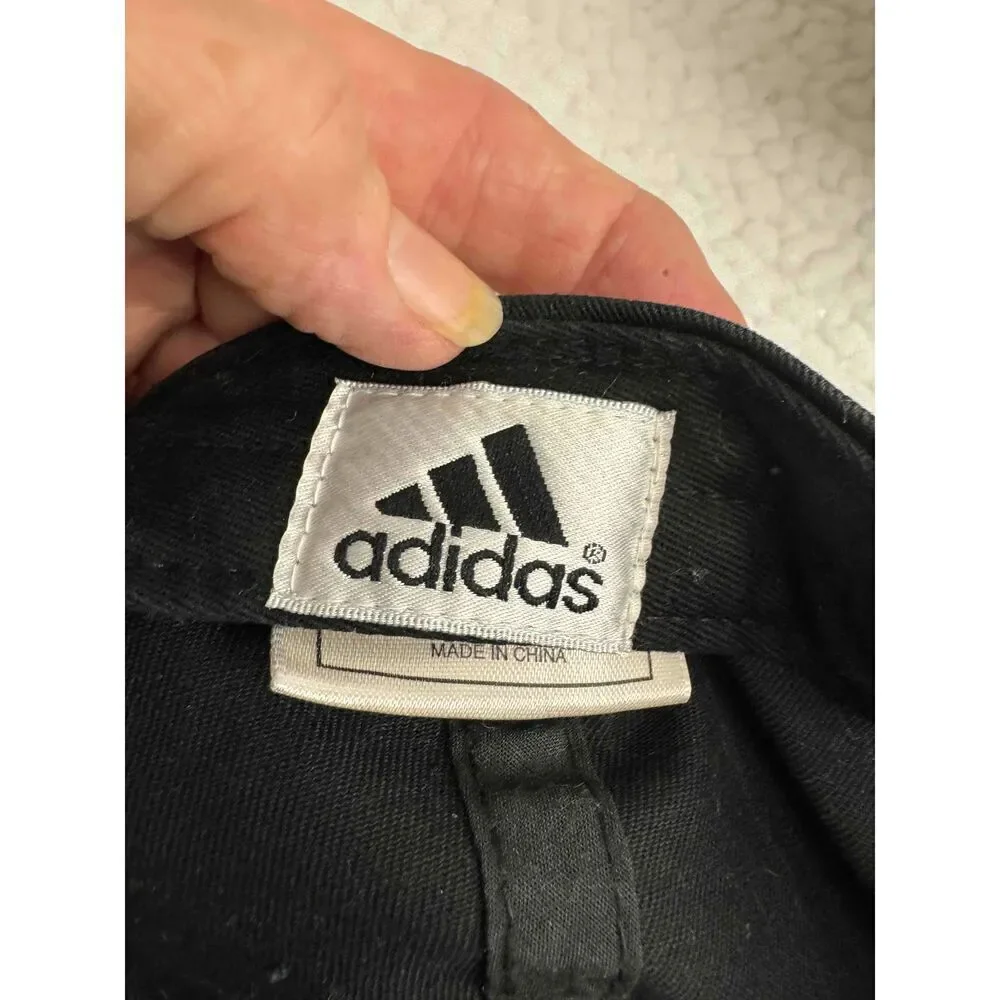 Adidas Black Baseball Cap Adjustable White Emblem Unisex One‎ Size